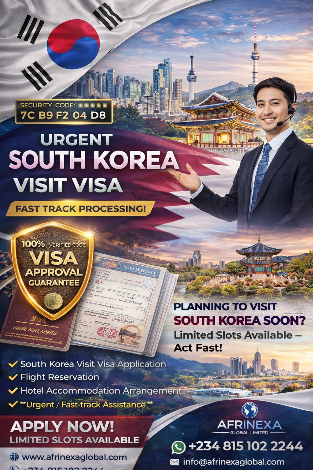 South Korea Visit Visa – vibrant Seoul cityscape with traditional and modern landmarks