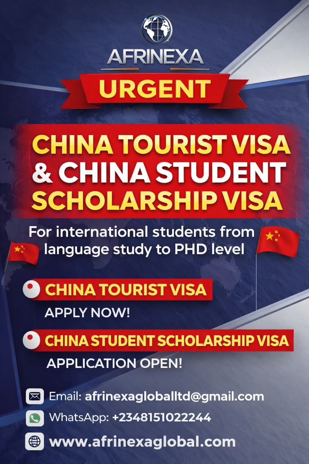 China Tourist and Scholarship Visa – Great Wall of China with scenic mountain backdrop